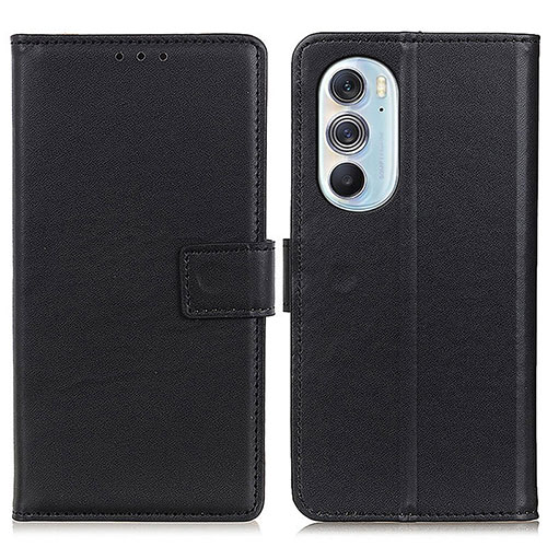 Leather Case Stands Flip Cover Holder A08D for Motorola Moto Edge 30 Pro 5G Black