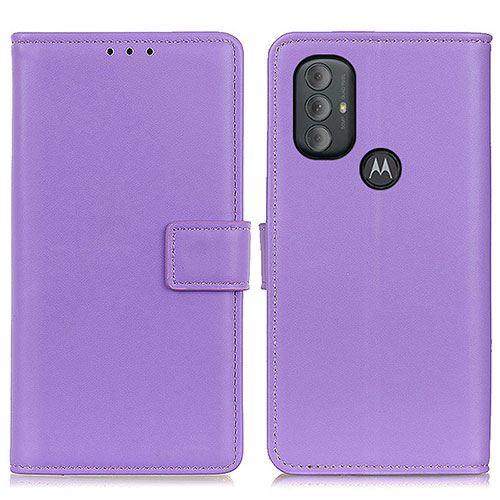 Leather Case Stands Flip Cover Holder A08D for Motorola Moto G Play Gen 2 Purple