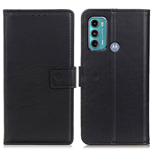 Leather Case Stands Flip Cover Holder A08D for Motorola Moto G40 Fusion Black