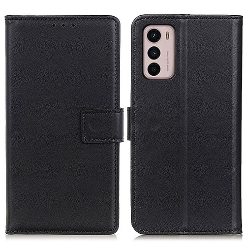 Leather Case Stands Flip Cover Holder A08D for Motorola Moto G42 Black