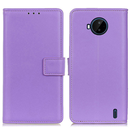 Leather Case Stands Flip Cover Holder A08D for Nokia C20 Plus Purple