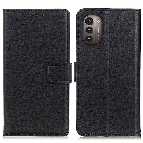 Leather Case Stands Flip Cover Holder A08D for Nokia G21 Black