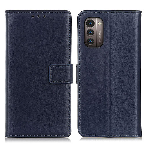 Leather Case Stands Flip Cover Holder A08D for Nokia G21 Blue