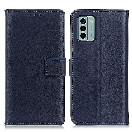 Leather Case Stands Flip Cover Holder A08D for Nokia G22 Blue