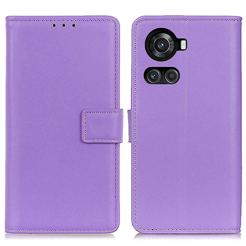 Leather Case Stands Flip Cover Holder A08D for OnePlus 10R 5G Purple