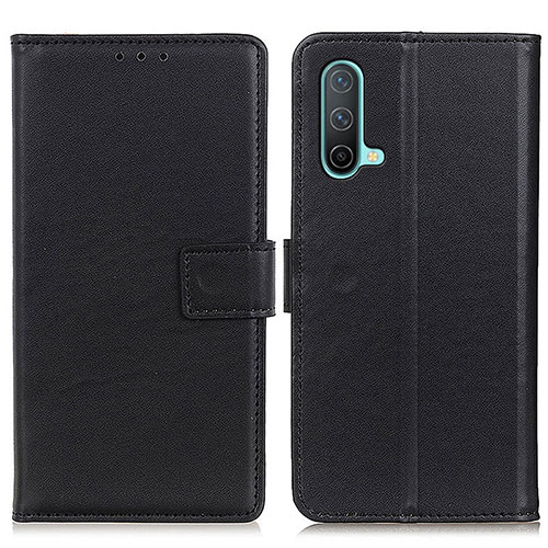 Leather Case Stands Flip Cover Holder A08D for OnePlus Nord CE 5G Black