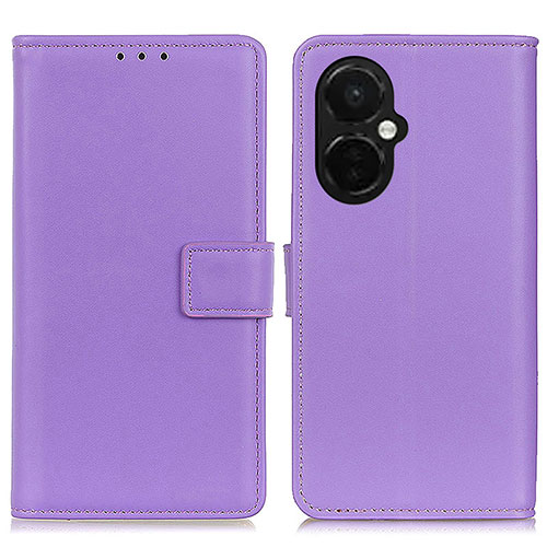 Leather Case Stands Flip Cover Holder A08D for OnePlus Nord N30 5G Purple