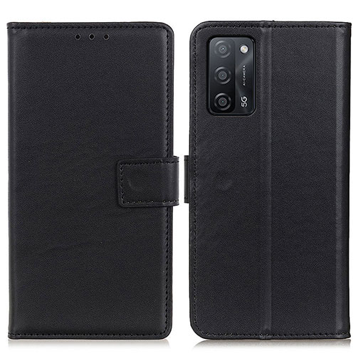 Leather Case Stands Flip Cover Holder A08D for Oppo A55 5G Black