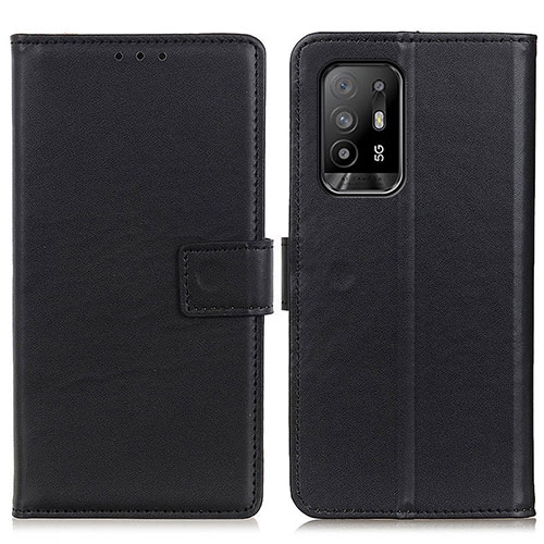 Leather Case Stands Flip Cover Holder A08D for Oppo A95 5G Black