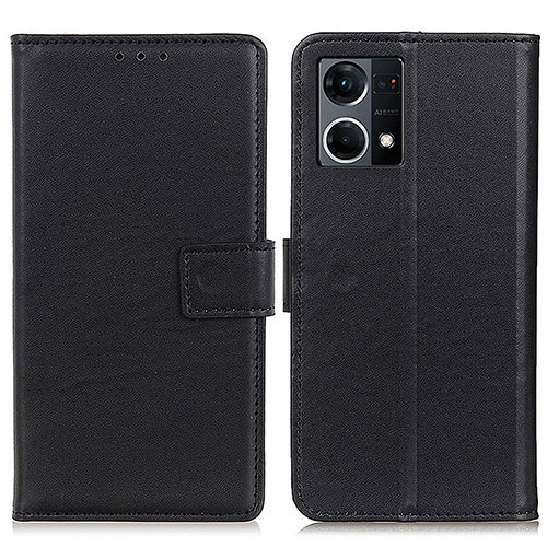 Leather Case Stands Flip Cover Holder A08D for Oppo F21 Pro 4G Black