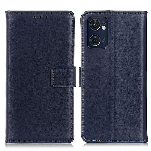 Leather Case Stands Flip Cover Holder A08D for Oppo Find X5 Lite 5G Blue