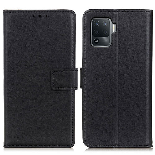 Leather Case Stands Flip Cover Holder A08D for Oppo Reno5 F Black