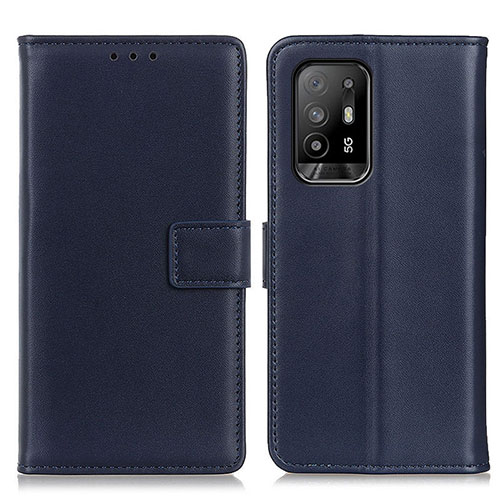 Leather Case Stands Flip Cover Holder A08D for Oppo Reno5 Z 5G Blue