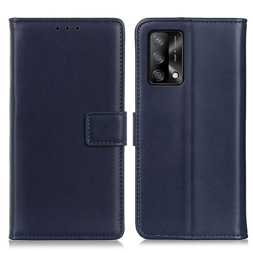 Leather Case Stands Flip Cover Holder A08D for Oppo Reno6 Lite Blue