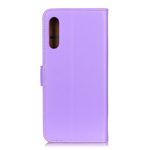 Leather Case Stands Flip Cover Holder A08D for Samsung Galaxy A02 Purple