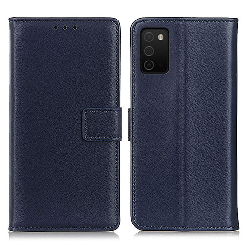 Leather Case Stands Flip Cover Holder A08D for Samsung Galaxy A02s Blue