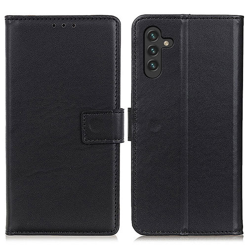 Leather Case Stands Flip Cover Holder A08D for Samsung Galaxy A04s Black