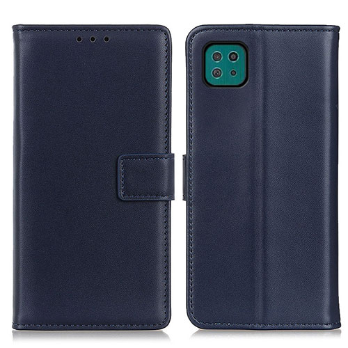 Leather Case Stands Flip Cover Holder A08D for Samsung Galaxy A22 5G Blue