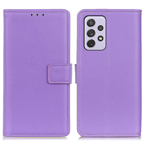 Leather Case Stands Flip Cover Holder A08D for Samsung Galaxy A73 5G Purple