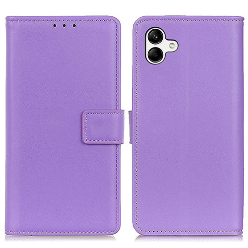 Leather Case Stands Flip Cover Holder A08D for Samsung Galaxy F04 Purple