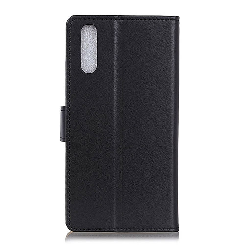 Leather Case Stands Flip Cover Holder A08D for Samsung Galaxy M02 Black