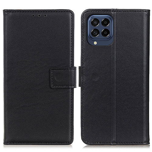 Leather Case Stands Flip Cover Holder A08D for Samsung Galaxy M53 5G Black