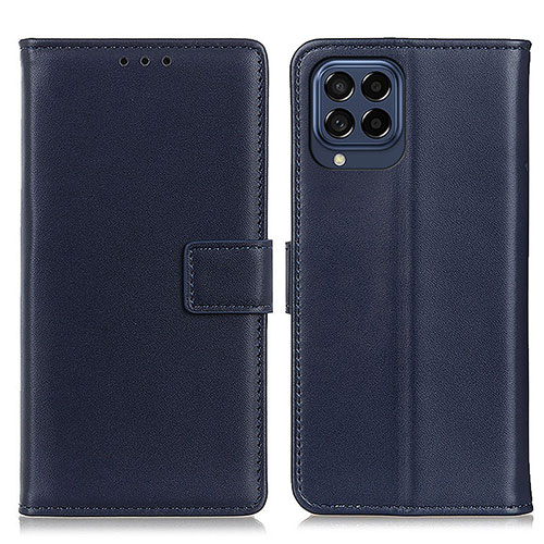 Leather Case Stands Flip Cover Holder A08D for Samsung Galaxy M53 5G Blue