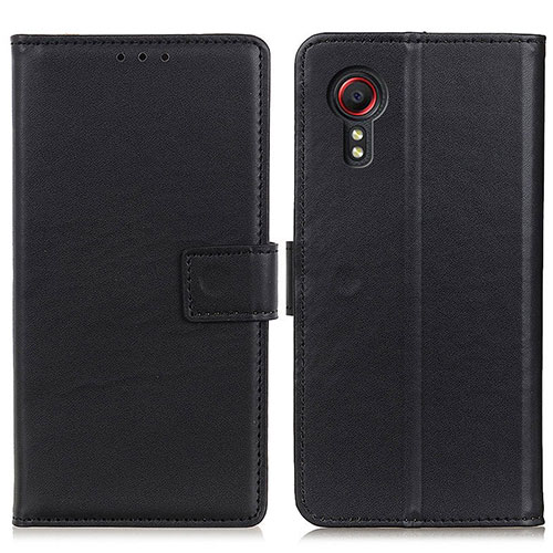 Leather Case Stands Flip Cover Holder A08D for Samsung Galaxy XCover 5 SM-G525F Black