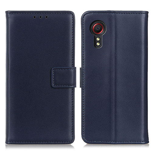 Leather Case Stands Flip Cover Holder A08D for Samsung Galaxy XCover 5 SM-G525F Blue