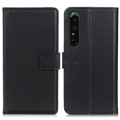 Leather Case Stands Flip Cover Holder A08D for Sony Xperia 1 IV Black