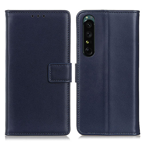 Leather Case Stands Flip Cover Holder A08D for Sony Xperia 1 IV Blue