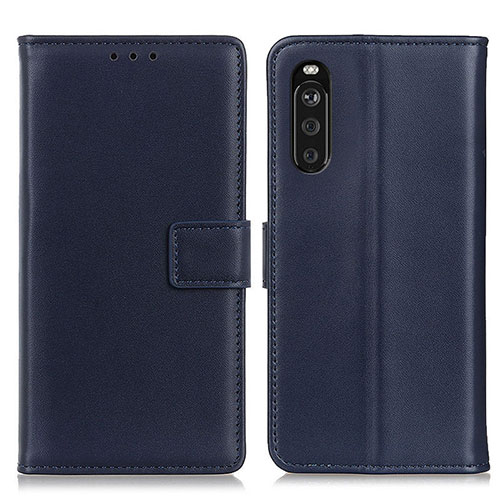 Leather Case Stands Flip Cover Holder A08D for Sony Xperia 10 III SO-52B Blue