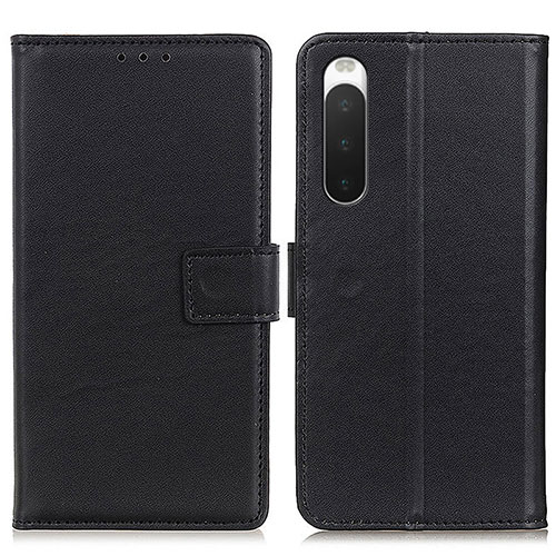 Leather Case Stands Flip Cover Holder A08D for Sony Xperia 10 IV SO-52C Black