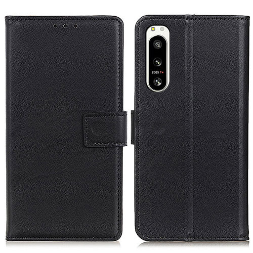 Leather Case Stands Flip Cover Holder A08D for Sony Xperia 5 IV Black