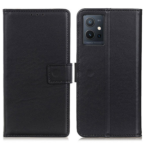 Leather Case Stands Flip Cover Holder A08D for Vivo iQOO Z6 5G Black