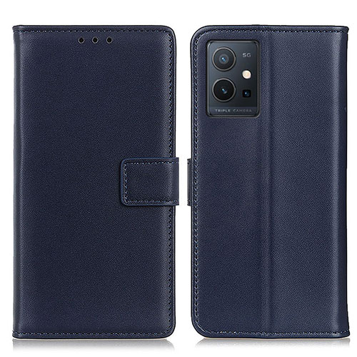 Leather Case Stands Flip Cover Holder A08D for Vivo Y52t 5G Blue