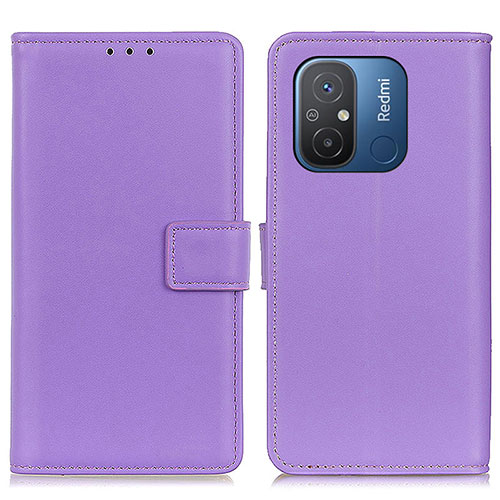 Leather Case Stands Flip Cover Holder A08D for Xiaomi Redmi 11A 4G Purple