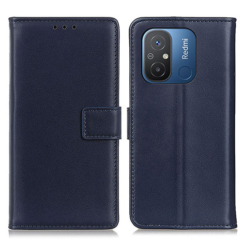 Leather Case Stands Flip Cover Holder A08D for Xiaomi Redmi 12C 4G Blue