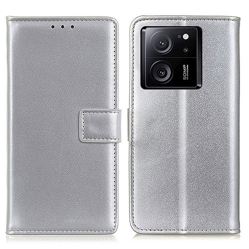 Leather Case Stands Flip Cover Holder A08D for Xiaomi Redmi K60 Ultra 5G Silver