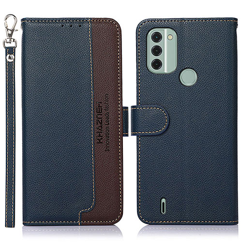 Leather Case Stands Flip Cover Holder A09D for Nokia C31 Blue