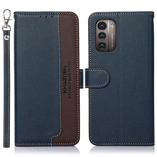 Leather Case Stands Flip Cover Holder A09D for Nokia G11 Blue