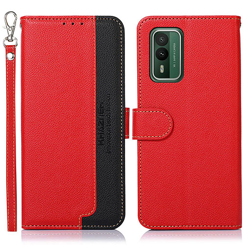 Leather Case Stands Flip Cover Holder A09D for Nokia XR21 Red