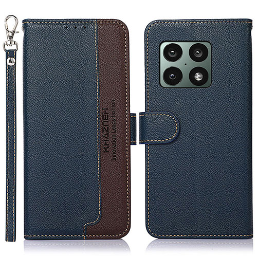 Leather Case Stands Flip Cover Holder A09D for OnePlus 10 Pro 5G Blue