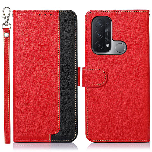 Leather Case Stands Flip Cover Holder A09D for Oppo Reno5 A Red