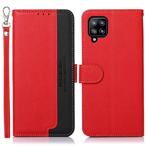 Leather Case Stands Flip Cover Holder A09D for Samsung Galaxy A22 4G Red