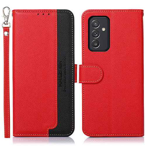 Leather Case Stands Flip Cover Holder A09D for Samsung Galaxy A34 5G Red