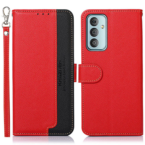 Leather Case Stands Flip Cover Holder A09D for Samsung Galaxy F23 5G Red