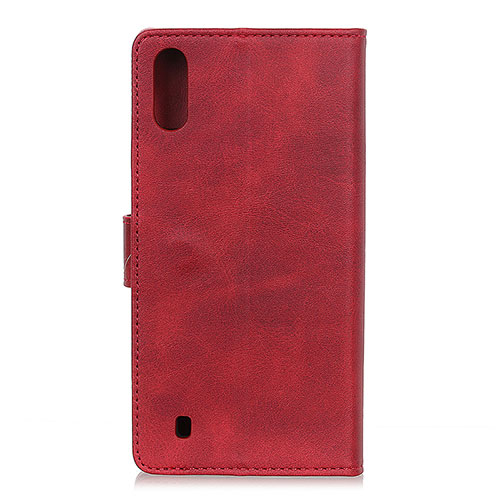 Leather Case Stands Flip Cover Holder A09D for Samsung Galaxy M01 Red