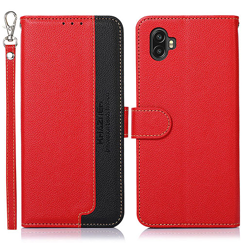 Leather Case Stands Flip Cover Holder A09D for Samsung Galaxy Xcover Pro 2 5G Red