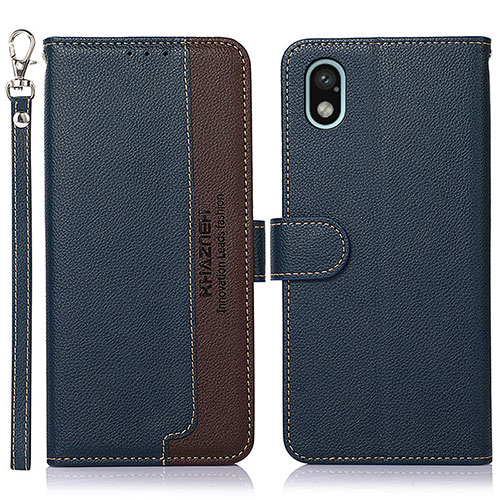 Leather Case Stands Flip Cover Holder A09D for Sony Xperia Ace III SO-53C Blue